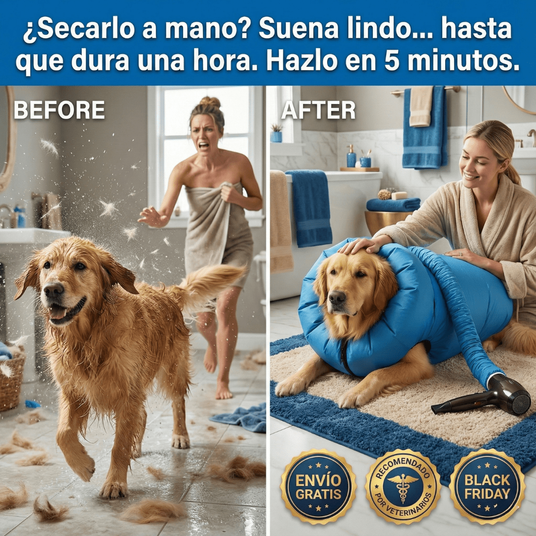 Si tu perro sigue goteando por toda la casa… NO es su culpa. ¡Es que no tienes este abrigo de secado!