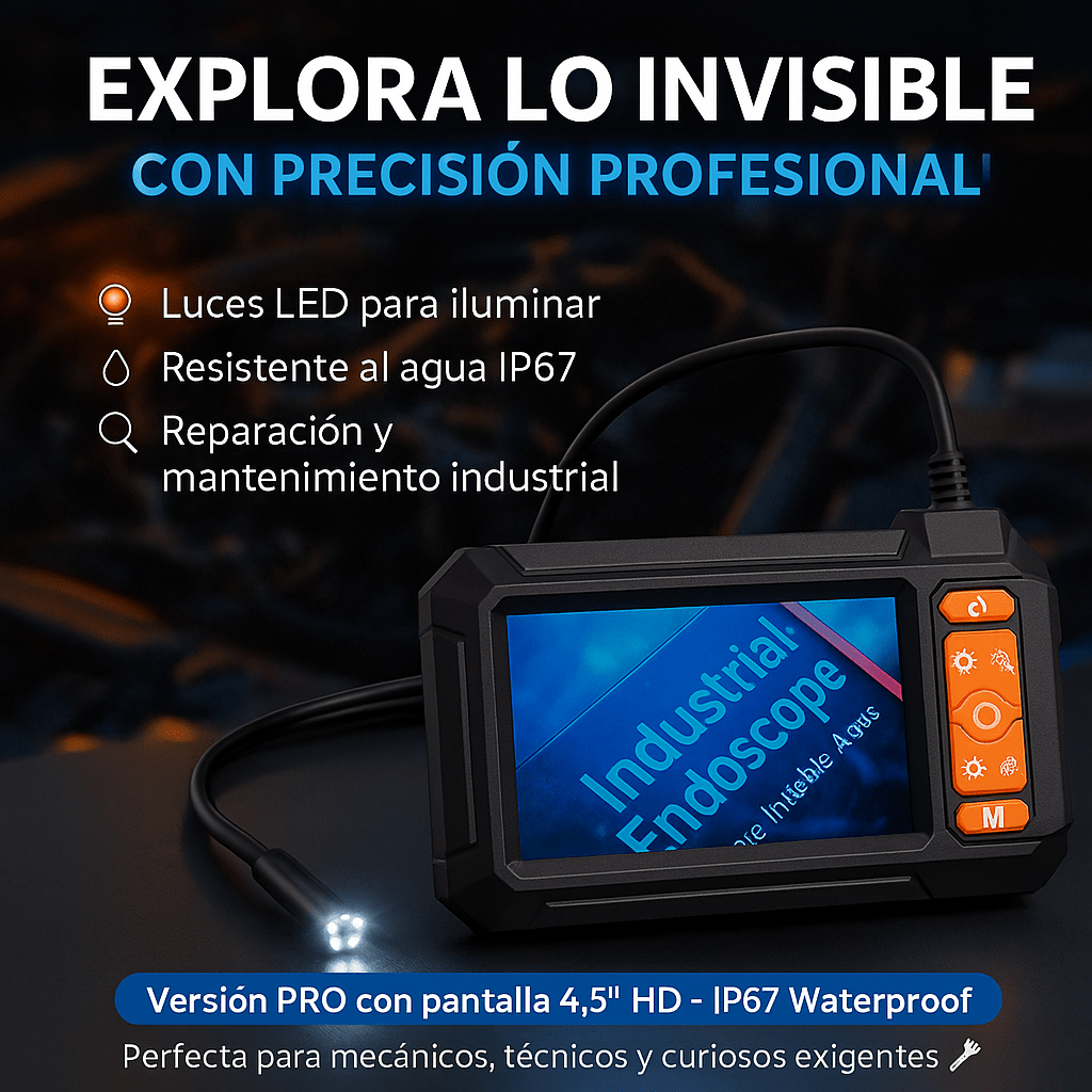 CÁMARA ENDOSCOPIO CON MONITOR HD – Encuentra el problema en segundos. Ahorra tiempo, dinero y dolores de cabeza.