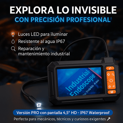 CÁMARA ENDOSCOPIO CON MONITOR HD – Encuentra el problema en segundos. Ahorra tiempo, dinero y dolores de cabeza.