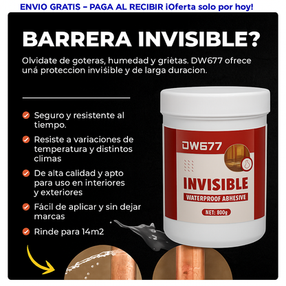 Combo 2x1 (2 envases de 300 g) + cepillo aplicador GRATIS - Elimina goteras y filtraciones en menos de 12h!